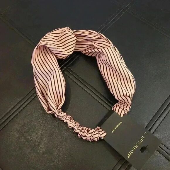 L. Erickson Women's Rose & Black Striped Polyester Franceluxe Headband NEW NWT - Picture 5 of 5